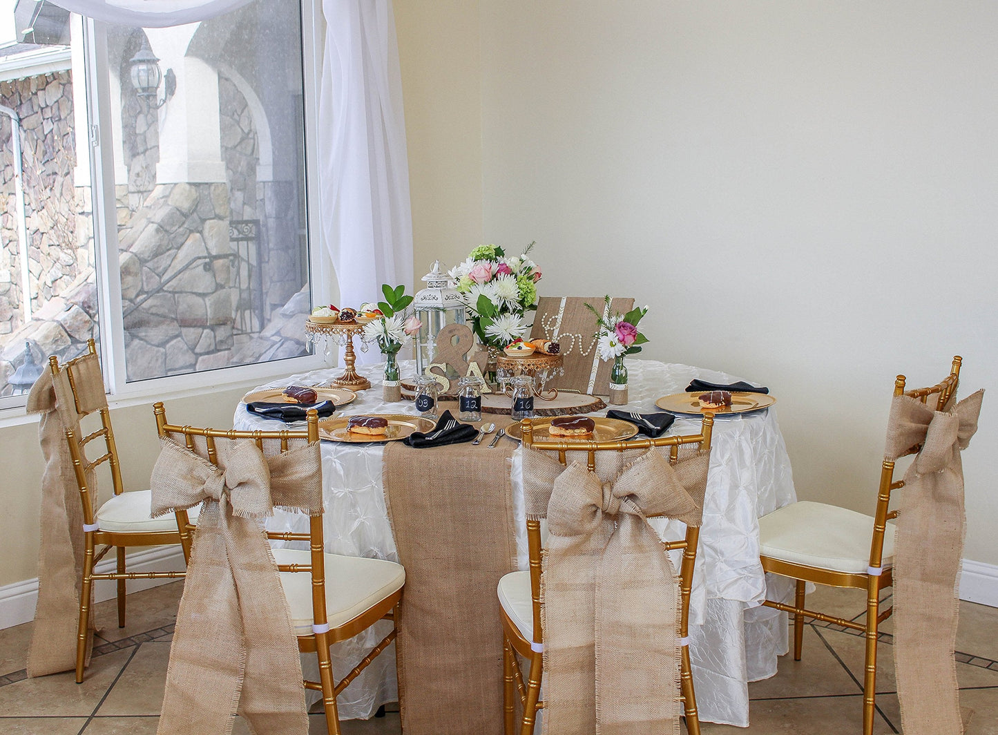 12" x 10yd Fringed Edge No-Fray Burlap Roll = 3-5 DIY Table Runners with Fringed Edges ~ Perfect for Weddings, Placemat, Crafts. Decorate Without The Mess!
