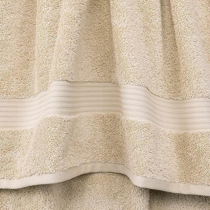 Cotton Paradise 100% Cotton Turkish Washcloth Set for Bathroom, 4 Piece Soft Absorbent Small Hand Face Towels Wash Rags, Beige