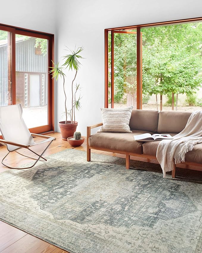 Loloi II Skye Collection SKY-12 Charcoal/Dove 2'-6" x 7'-6" Runner Rug
