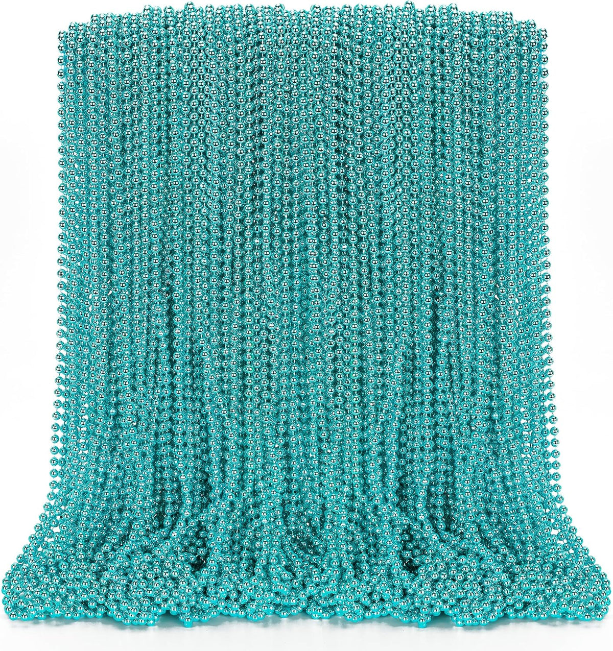 100PCS Mardi Gras Beads, Metallic Blue Bead Necklace Party Favors, 33" Mardi Gras Necklace Women Men Stuff, Festival Parade Throw Accessories for Wedding Birthday Gender Reveal Party Supplies Decor