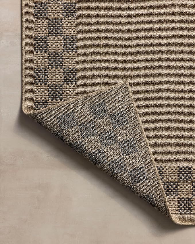 Loloi Chris Loves Julia Providence Collection PRC-01 Natural/Charcoal 8'-6" x 12', .12" Pile Height, Indoor/Outdoor Area Rug