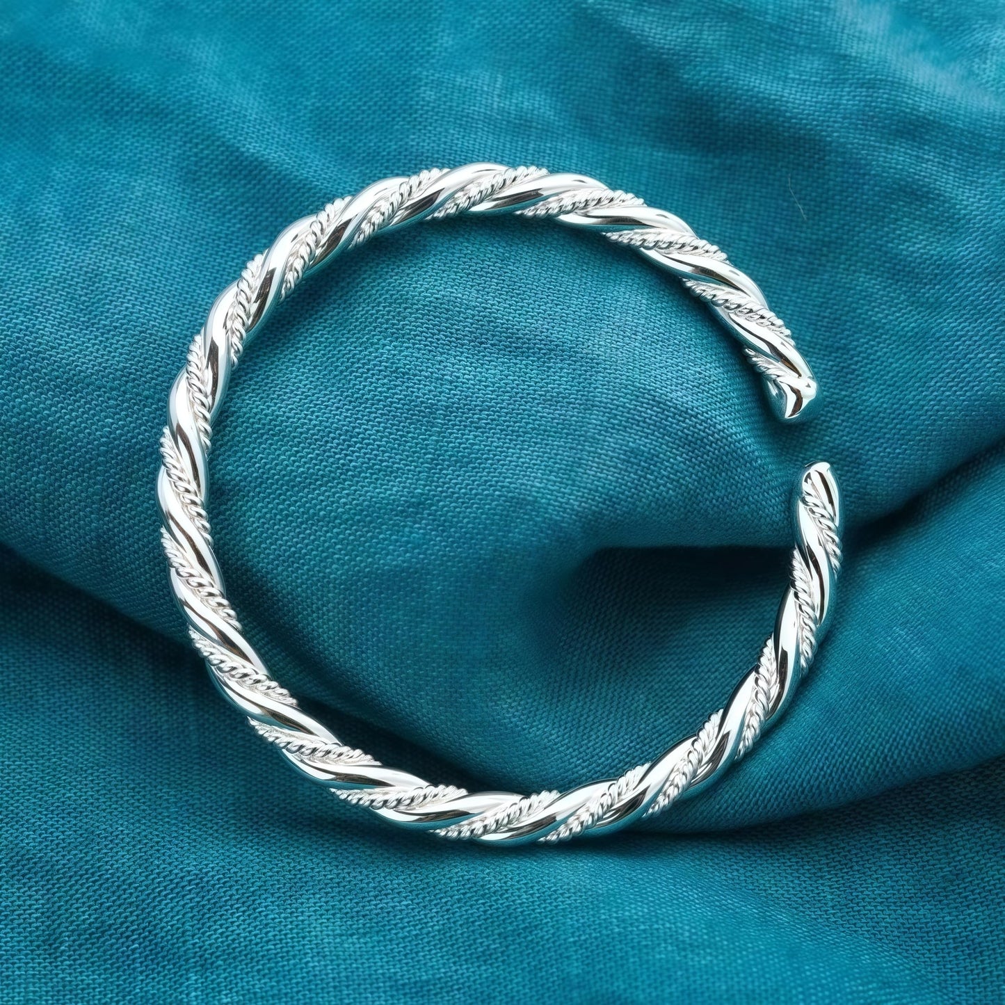 Handmade 925 Sterling Silver Bangle Bracelets For Women Twist Weave Bangle Bracelets Layered Braid Cuff Bangles Open Adjustable Bangle Bracelets For Women Minimalist Statement Bangle Christmas Gifts