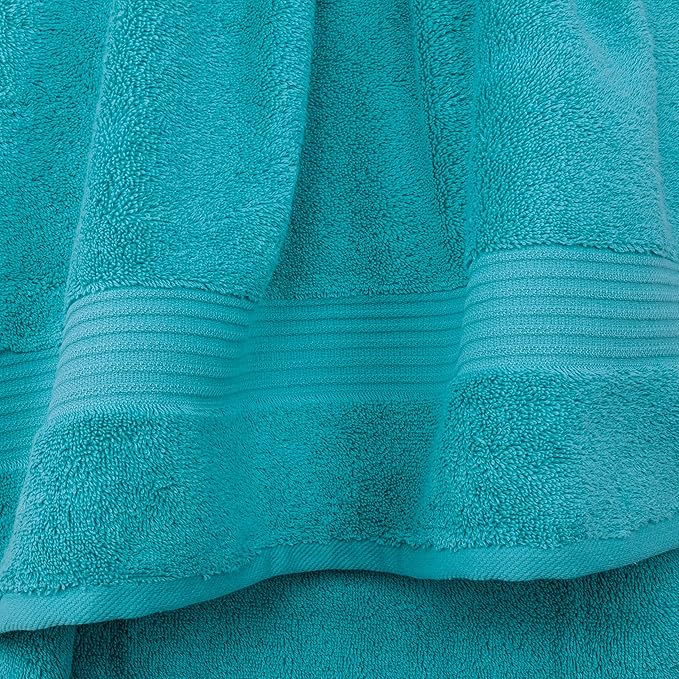 Cotton Paradise 6 Piece Towel Set 100% Cotton Soft Absorbent Turkish Towels for Bathroom 2 Bath Towels 2 Hand Towels 2 Washcloths, Aqua Blue Towel Set