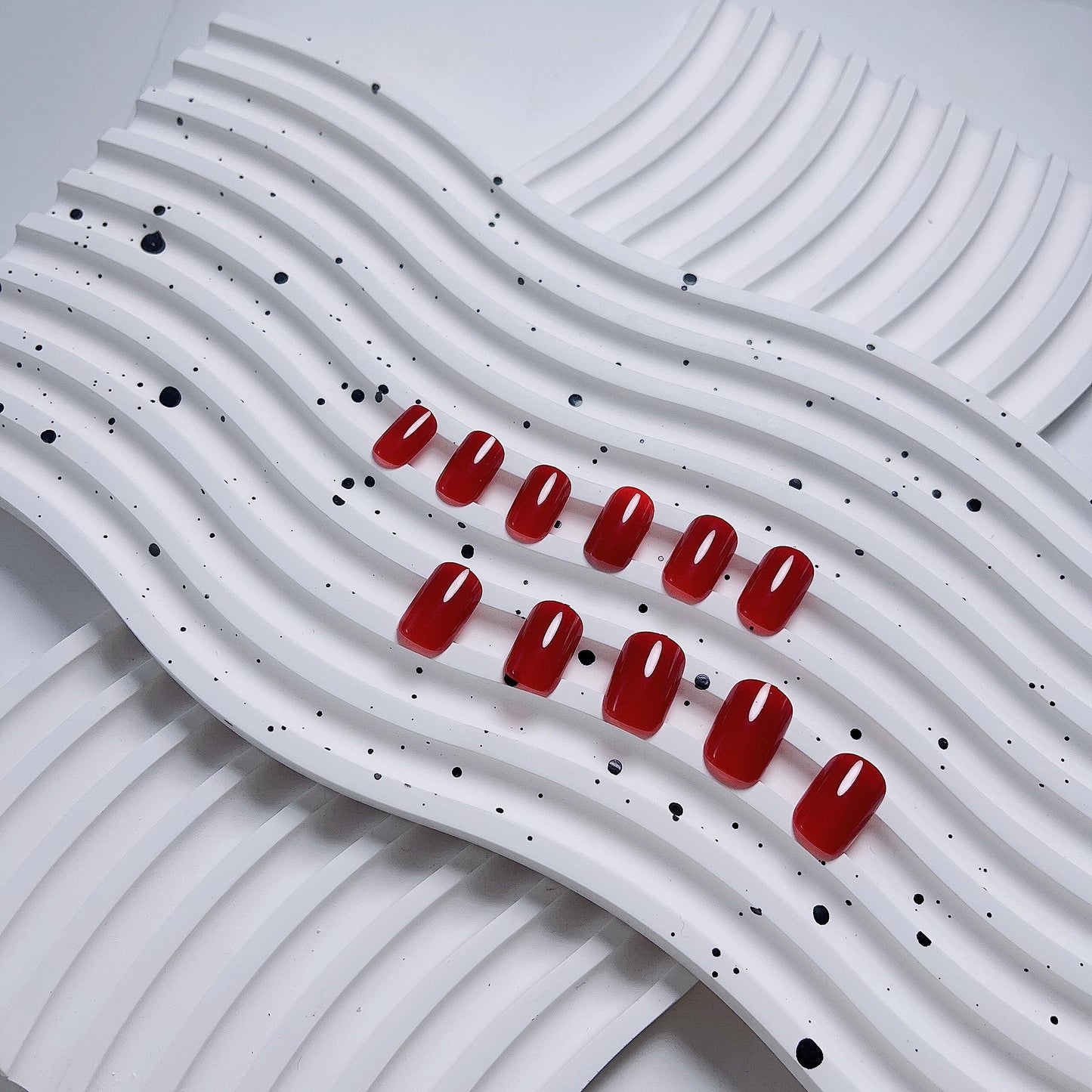 Wine Red Press on Nails Short Square, Acrylic Fake Nails Glue on Short Square Nails Press ons, Soft Gel Glue on Nail Stick on for Women Thick Solid Color 24pcs