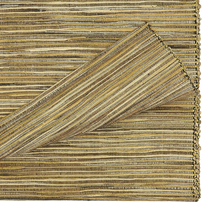 Saro Lifestyle Melaya Collection Shimmering Woven Nubby Table Runner, 14"x54", Gold