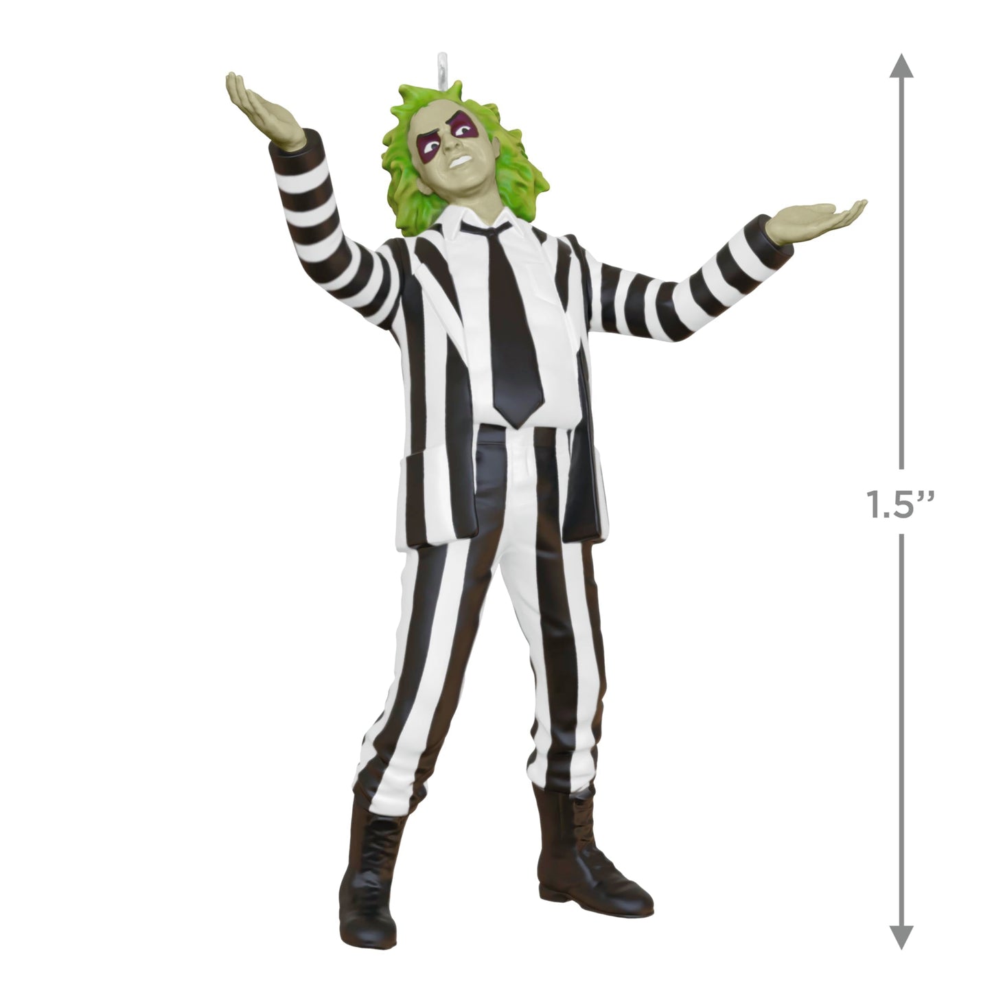 Hallmark Keepsake Beetlejuice Mini Christmas Ornament (Black and White Striped Suit) 1.5" Tiny Ornament for Tabletop Tree