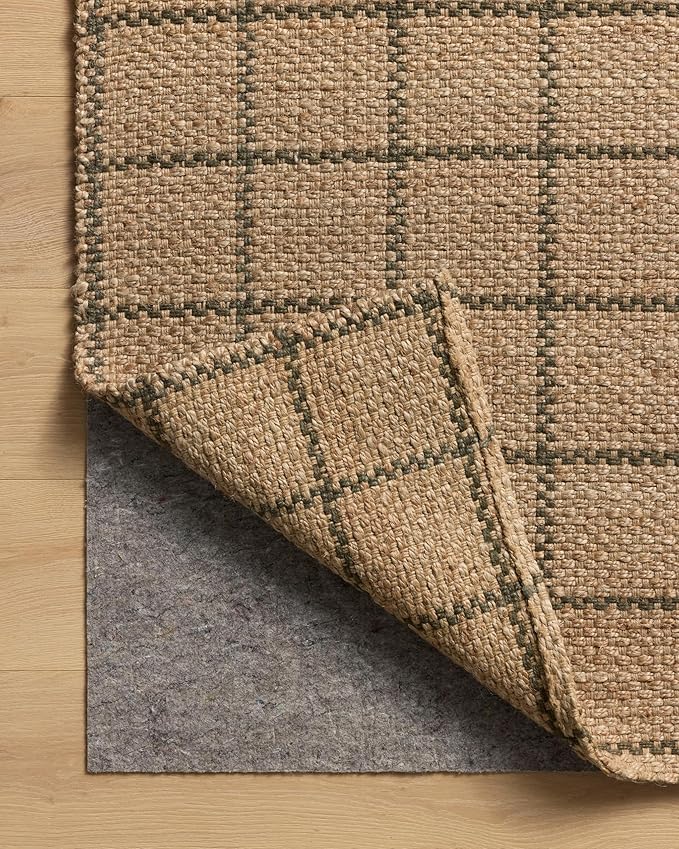 Loloi Chris Loves Julia Fletcher Collection FLE-01 Natural/Olive 2'-3" x 3'-9", .37" Pile Height, Runner Rug
