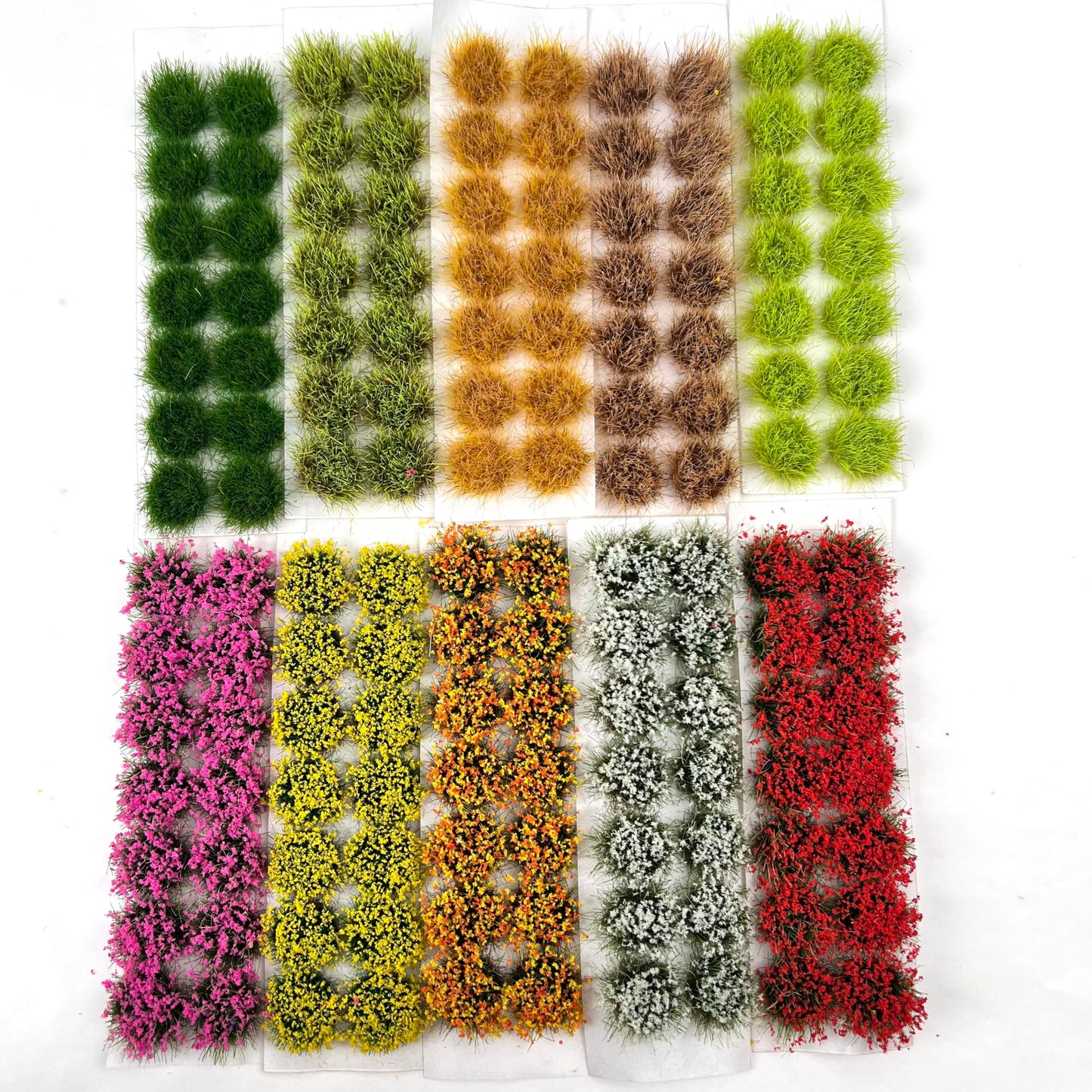 ZZZ SAN ZHI 140-Piece Mixed Grass & Flower Tufts Miniature Scenery Set, for Diorama Railway Train Car Model Landscape Decoration