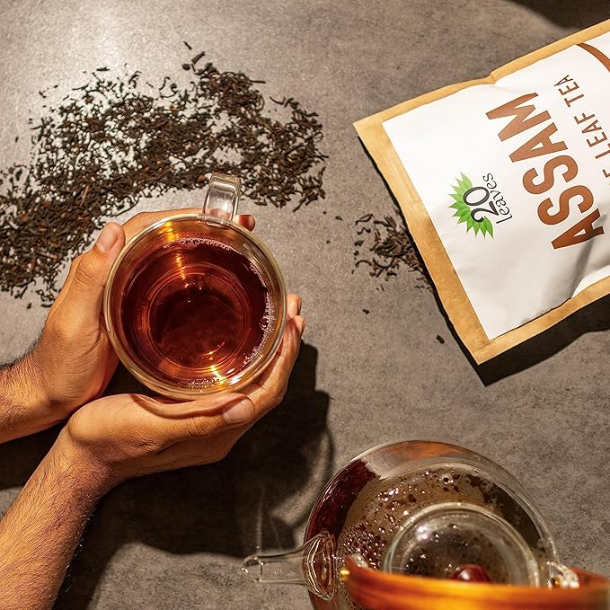 Assam Loose Leaf Black Tea - 100% Certified Organic - 8oz Pouch - Resealable Bag - 1 Pack