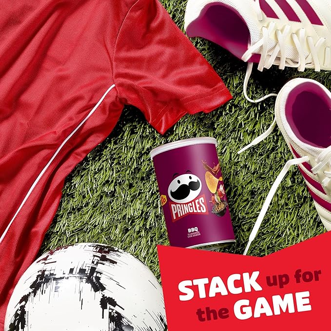Pringles Potato Crisps Chips, Lunch Snacks, Office and Kids Snacks, Grab N' Go, BBQ (12 Cans)