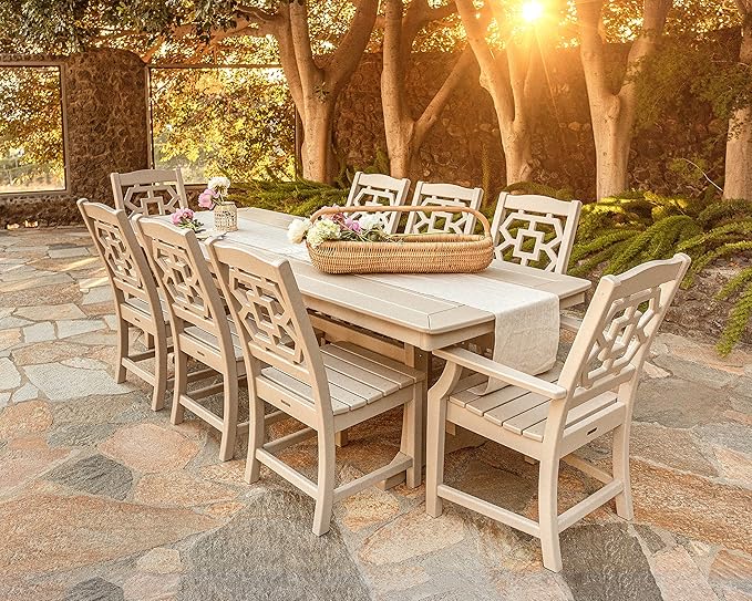 Martha Stewart by POLYWOOD® Chinoiserie Dining Arm Chair in Mahogany