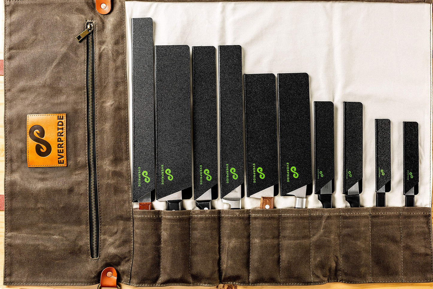 EVERPRIDE Chef Knife Sheath Set (10-Piece Set) Universal Blade Edge Cover Guards for Chef’s and Kitchen Knives – Durable, BPA-Free, Felt Lined, Sturdy ABS Plastic – Knives Not Included