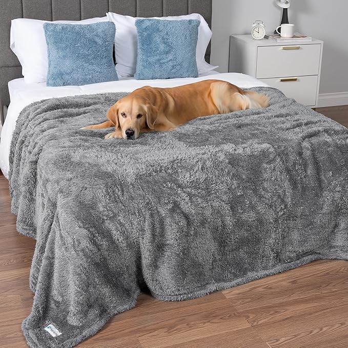 PetAmi Soft Plush Sherpa Dog Blanket for Pet Cat, Large 40x60, Beige