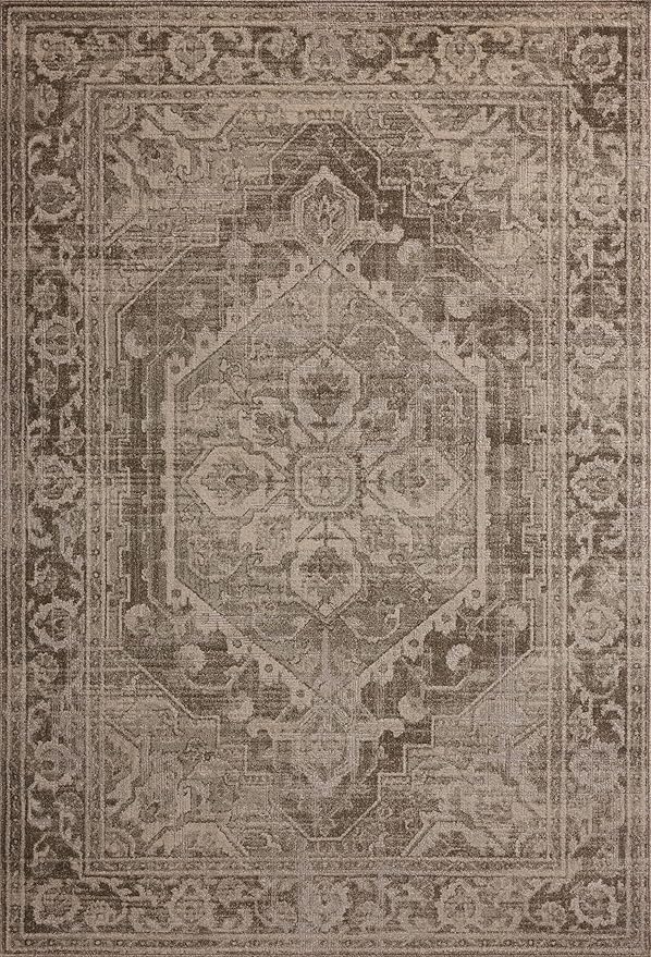 Loloi Magnolia Home by Joanna Gaines Mona Collection MOA-01 Cocoa/Stone 8'-10" x 12' Area Rug