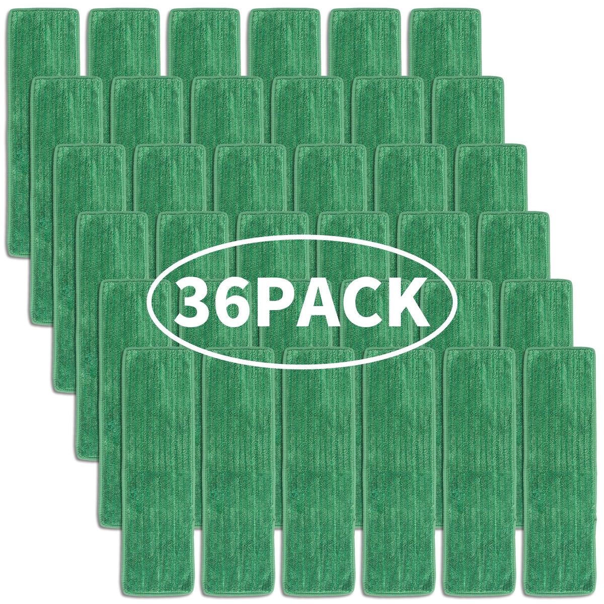Matthew 18'' 36 Pcs Microfiber Mop Replacement Pads for Wet Dry Multi (36 Count)