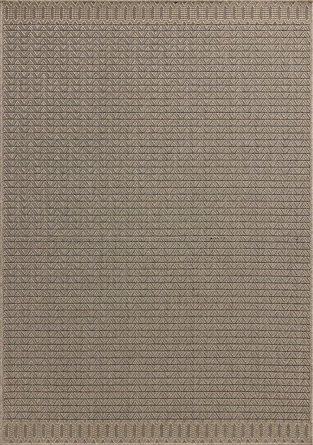 Loloi Chris Loves Julia Providence Collection PRC-05 Natural/Graphite 6'-3" x 9'-2", .12" Pile Height, Indoor/Outdoor Area Rug