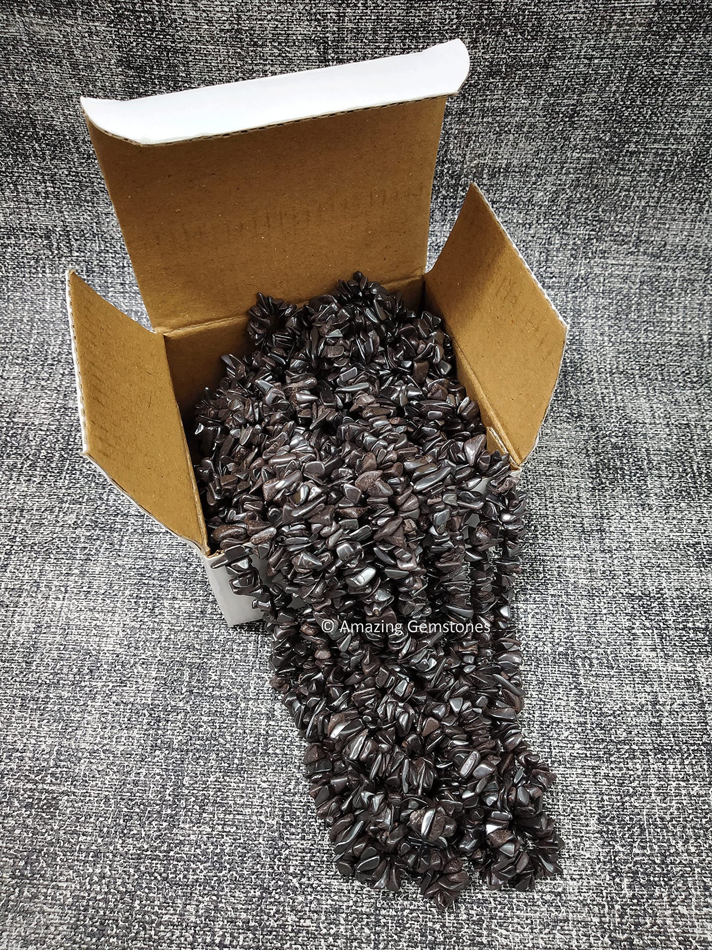 Hematite Pre Drilled Crystal Crushed Chips Beads for Bracelets Making, DIY Handmade Natural Healing Crystals (25 Inch Strand)