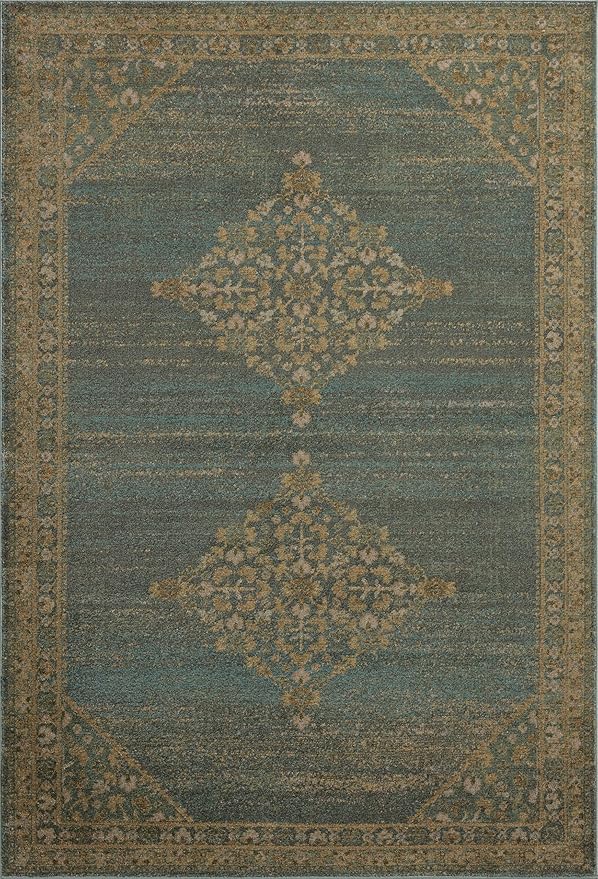 Loloi Magnolia Home by Joanna Gaines Mona Collection MOA-04 Aqua/Wheat 10'-0" x 14'-0" Area Rug