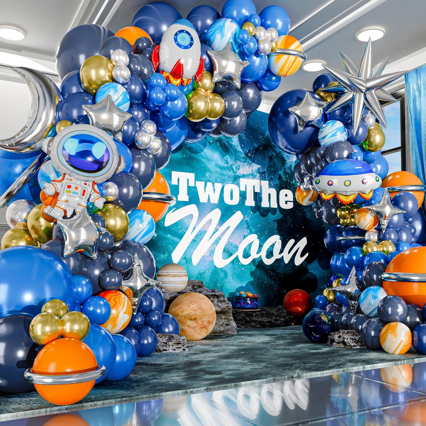 ALL-IN-1 Space Balloon Arch Kit with BONUS Specialty Foil Balloons for Outer Space Party Decorations - Galaxy Balloons for Galaxy Party Decorations, Astrobot, Astronaut Birthday Decorations