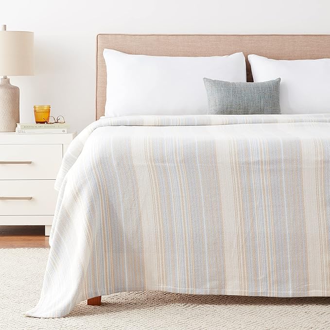 Tommy Bahama - King Blanket, Soft Cotton Bedding, Coastal Inspired Bedding Essentials (Sandy Shore Turquoise, King)