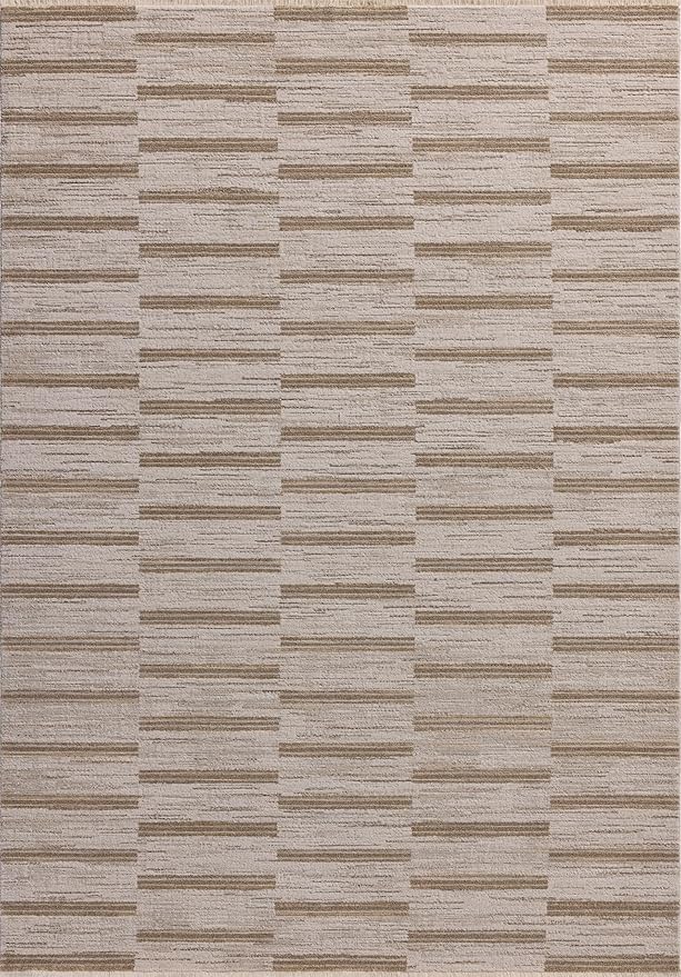 Loloi Amber Lewis Cali Collection CIL-04 Ivory/Tobacco 2'-3" x 3'-11", .25" Pile Height, Accent Rug