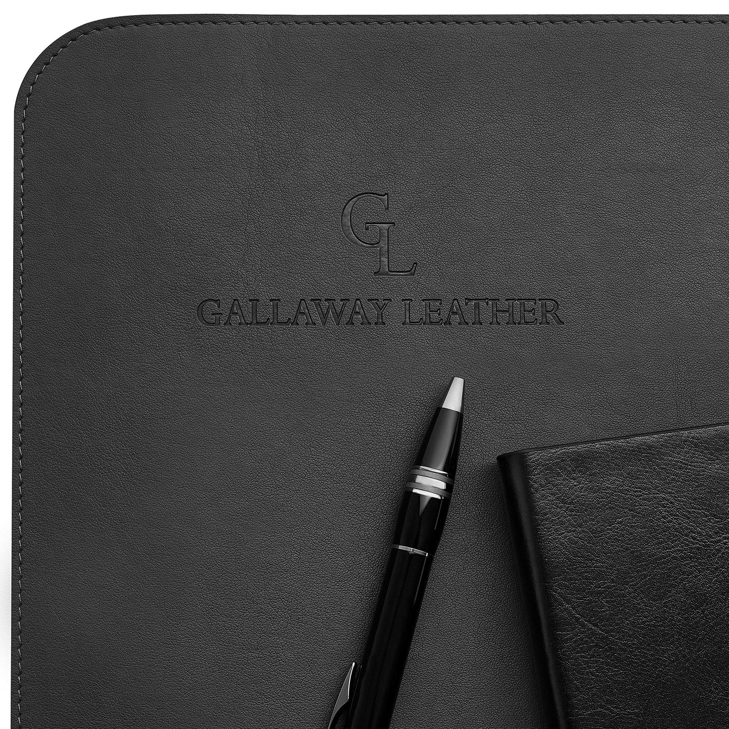 Gallaway Leather Desk Mat, Office Writing Desk Pad, Large 36" x 17" Black, for Top of Desks, Gift Ready Elegant Computer Desk Cover Protector PU Leather