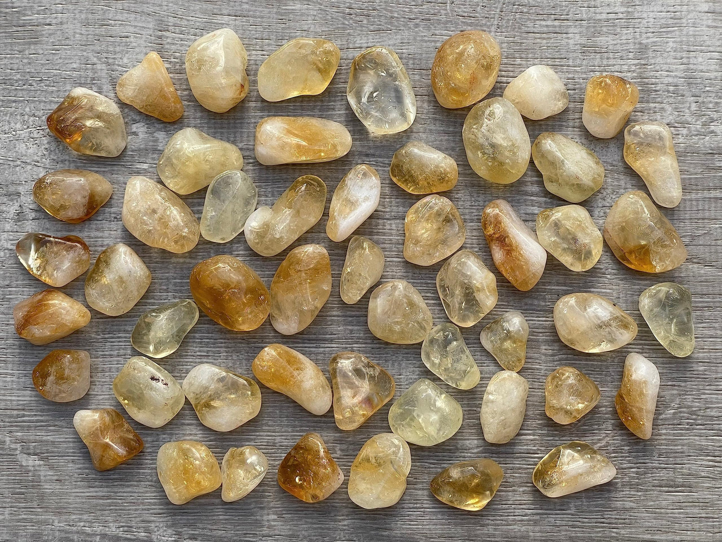 GAF TREASURES 5 Pcs Citrine Tumbled Stones, Polished Citrine Gemstone, Citrine Healing Crystals (Citrine)