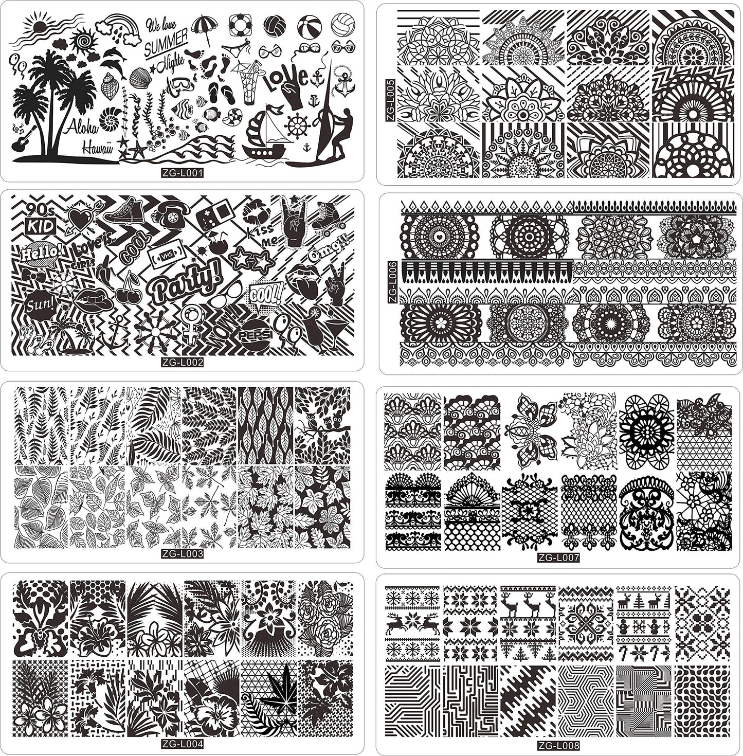 BeautyLeader 20 Pcs Nail Stamp Plates Set 15 Nail Art Plate 2 Stamper 2Scraper 1storage Bag Nails Art Stamping Plate Scraper Stamper Set Leaves Flowers Animal Nail Image Plate