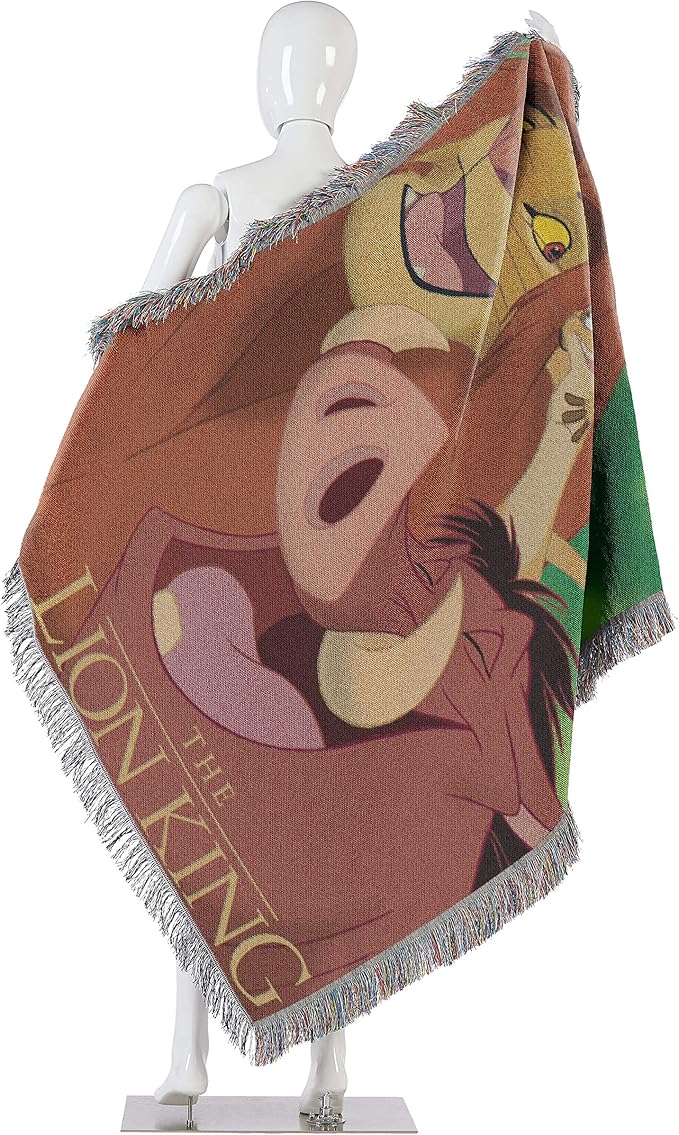 Northwest Lion King Woven Tapestry Throw Blanket, 48" x 60", Jungle Friends