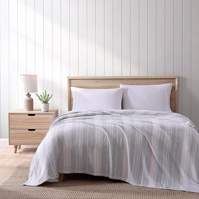 Tommy Bahama - King Blanket, Soft Cotton Bedding, Coastal Inspired Bedding Essentials (Sandy Shore Beige, King)