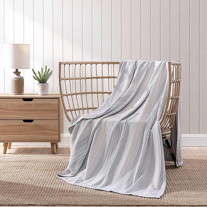 Tommy Bahama - Queen Blanket, Soft Cotton Bedding, Coastal Inspired Bedding Essentials (Sandy Shore Turquoise, Queen)