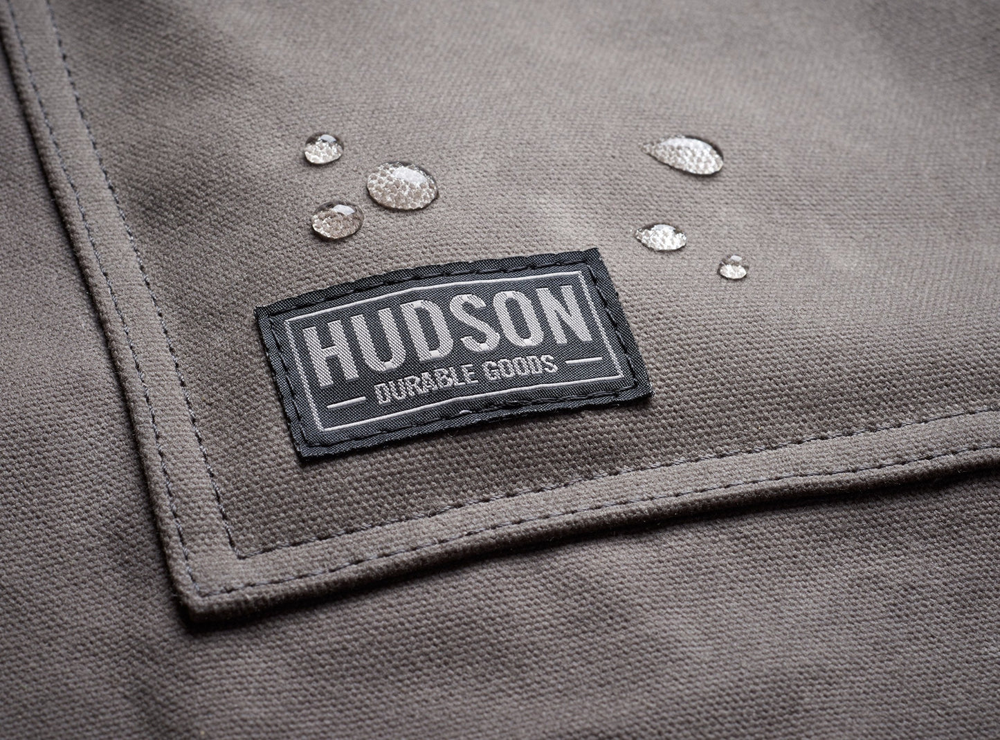 Hudson Durable Goods Heavy Duty Waxed Canvas Work Apron with Tool Pockets (Black), Cross-Back Straps & Adjustable M to XXL (Grey)