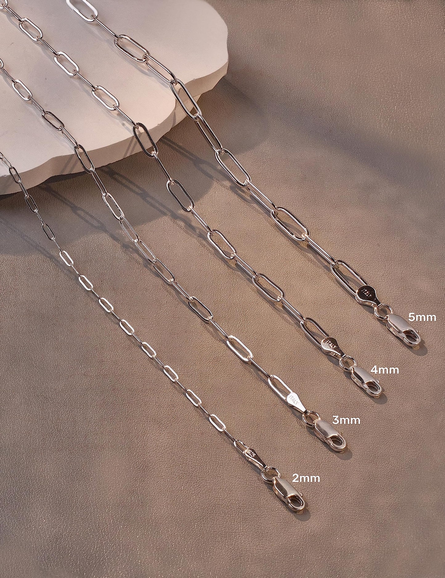 ASDULL 925 Sterling Silver Paperclip Bracelets 3mm Silver Bracelets for women Paperclip Chain Bracelet for men 8 Inches