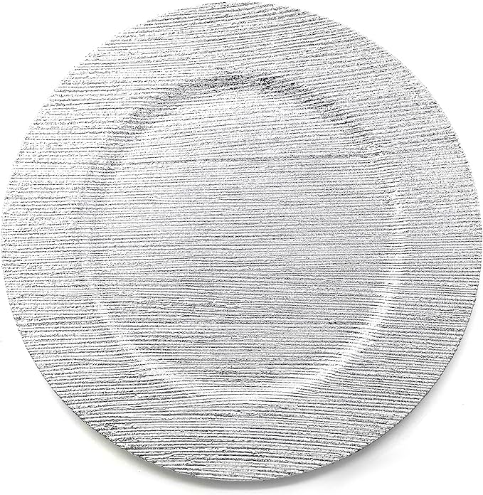 allgala 13-Inch 6-Pack Heavy Quality Round Charger Plates-Texture Silver-HD80356